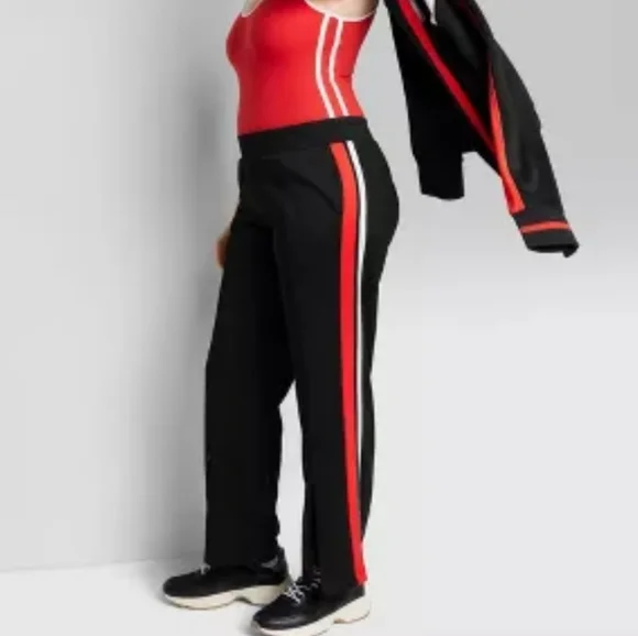 #AI New Women's High-Rise Track Zip Pants Wild Fable Black Y2K Style Small - Picture 6 of 7